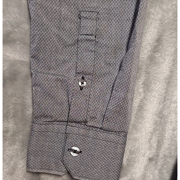 Seven 7 Diamonds Long Sleeve Button Shirt Men's L Grey w/Contrast Stitching - Picture 4 of 11